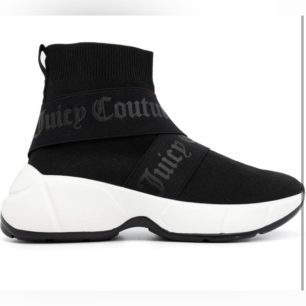 Juicy Couture Ariella Black & White High Top Sneakers, Size 9M